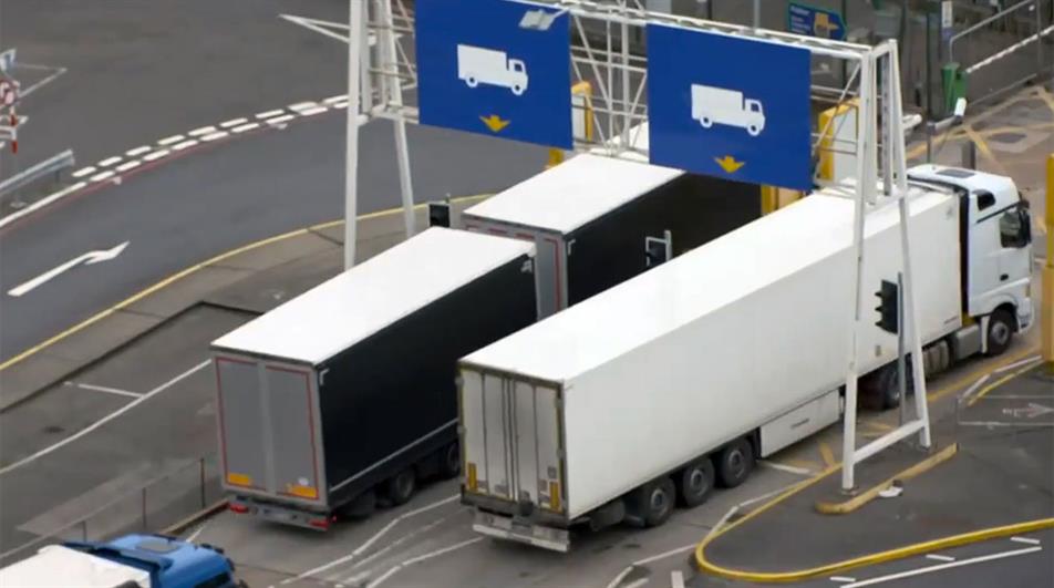 Lorries leaving Dover